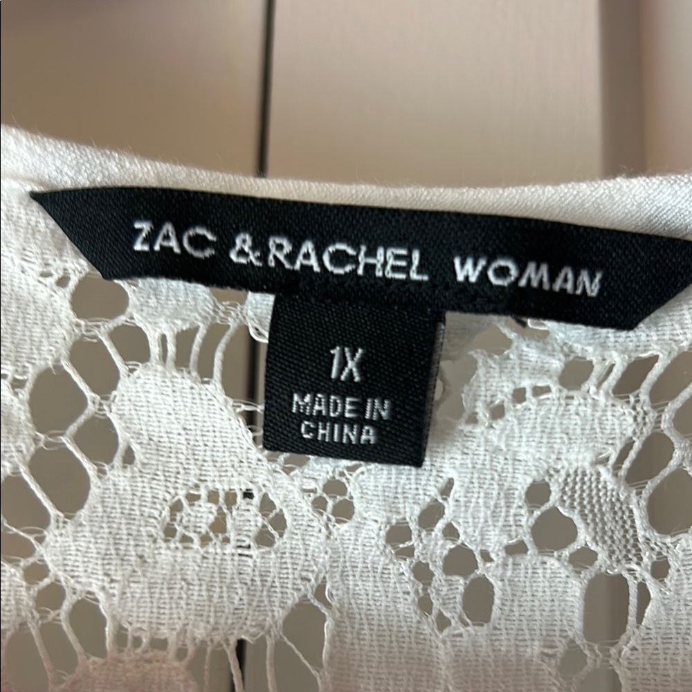 Zac & Rachel White Embellished Blouse with 3/4 Sleeves - Picture 7 of 7